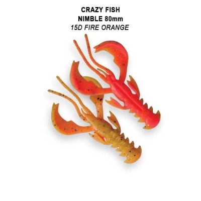 Crazy Fish Nimble 8см Floating Силиконова примамка 15D Fire Orange
