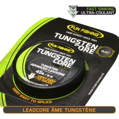 Fun Fishing Tungsten Leadcore Gravel 8m 45lb  45lbs Clay