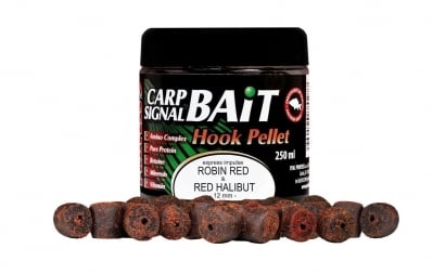 Пелети с дупка Profess Carp Signal Bait Hook Pellets 250ml Red Halibut Robin Red 12mm