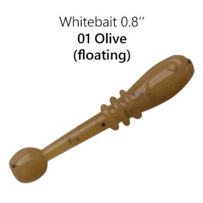 Crazy Fish White Bait Floating 2,1см Силиконова примамка плуваща 01 Olive
