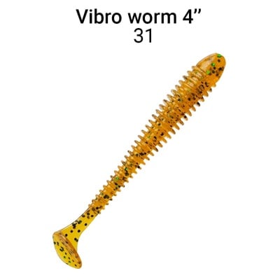 Crazy Fish Vibro Worm 10см Силиконова примамка  31 LB