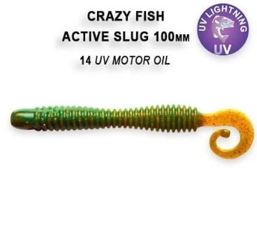 Crazy Fish Active Slug 10см Силиконова примамка 14 UV Motor Oil