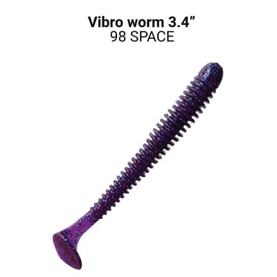 Crazy Fish Vibro Worm 8.5см Силиконова примамка 98 Space