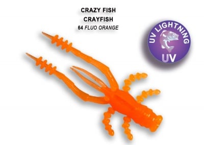 Crazy Fish CrayFish 4.5см Силиконова примамка 64 Fluo Orange