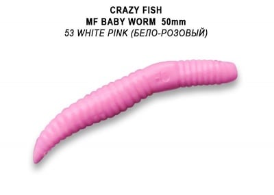 Crazy Fish MF Baby Worm 5см Силиконова примамка 53 White Pink