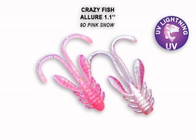 Crazy Fish Allure 2.7см Силиконова примамка 9D Pink Snow