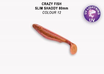 Crazy Fish Slim Shaddy Floating 8 см Силиконова примамка Цвят 12