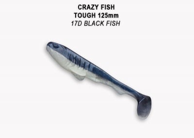 Crazy Fish Tough 12.5 см Силиконова примамка 17D Black Fish