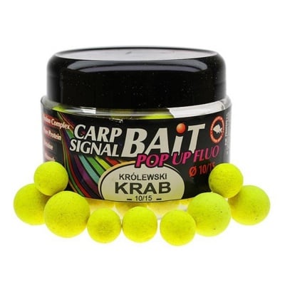Profess Boilies Carp Signal Fluo POP UP 10/15мм Протеинови топчета 200мл Krolewski Krab