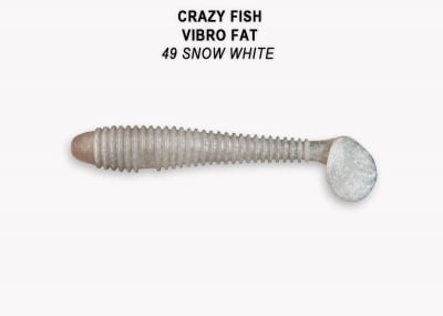 Crazy Fish Vibro Fat 7.1см Силиконова примамка 49 Snow White