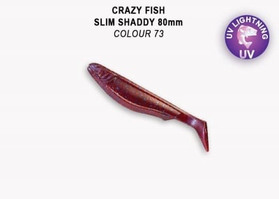 Crazy Fish Slim Shaddy 8 см Силиконова примамка 73 Blue Ruby