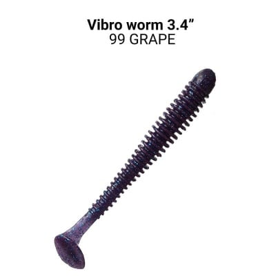 Crazy Fish Vibro Worm 8.5см Силиконова примамка 99 Grape