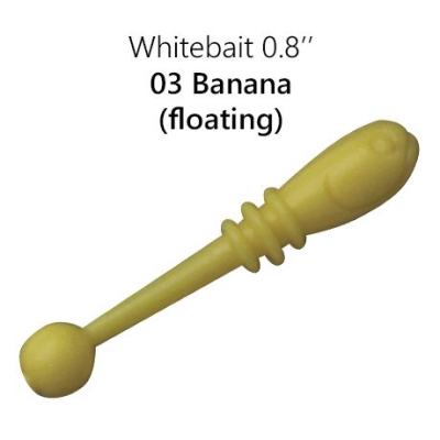Crazy Fish White Bait Floating 2,1см Силиконова примамка плуваща 03 Banana