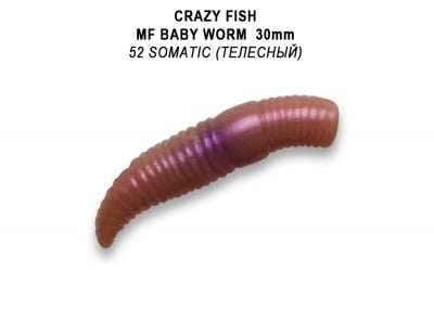 Crazy Fish MF Baby Worm 3см Силиконова примамка 52 Somatic