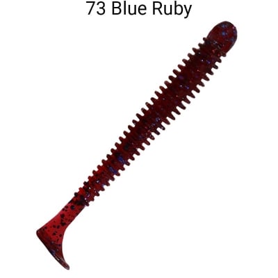 Crazy Fish Vibro Worm 6.5см Силиконова примамка 73 Blue Ruby