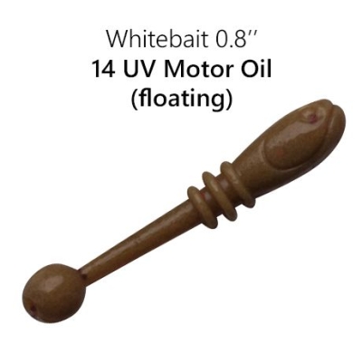 Crazy Fish White Bait Floating 2,1см Силиконова примамка плуваща 14 UV Motor Oil