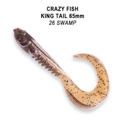 Crazy Fish King Tail 6.5см Силиконова примамка 26 Swamp