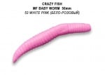 Crazy Fish MF Baby Worm 5см Силиконова примамка 53 White Pink