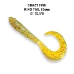Crazy Fish King Tail 6.5см Силиконова примамка 01 Olive
